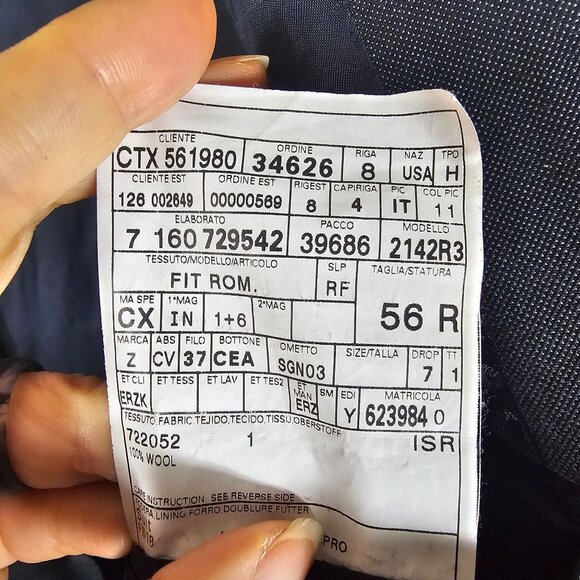 Ermenegildo Zegna Gray Wool Blazer Jacket US 46R Dual Vent Quiet Luxury Italian - Picture 6 of 12